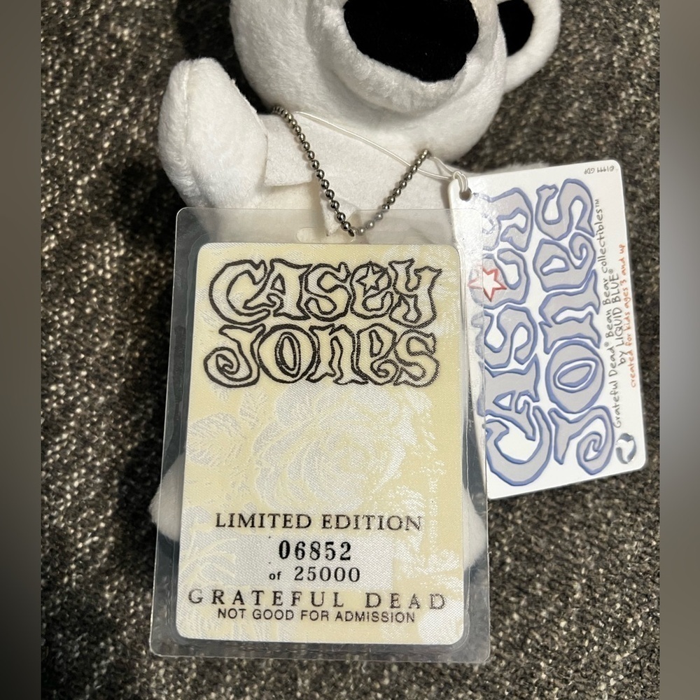 Grateful Dead Bean Bear Casey Jones Limited Edition #06852 of 25000 Liquid Blue - Picture 2 of 8